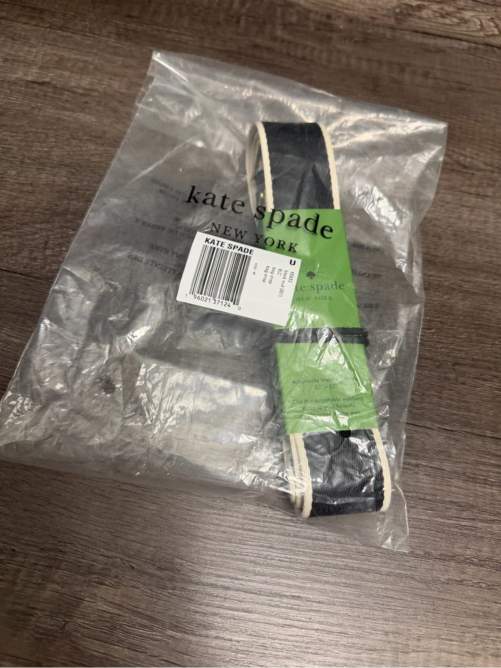 kate spade Black and Cream Webbing Laptop Bag Strap - Picture 6 of 7